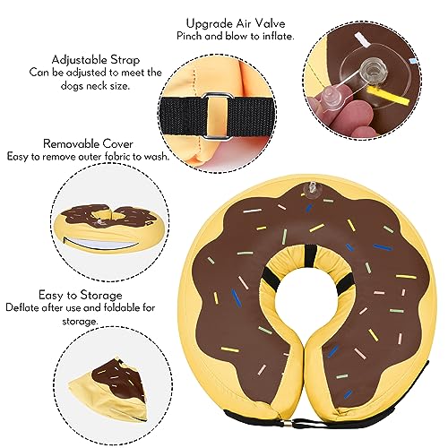 Dog Cone Collar for Small Medium Large Dogs for After Surgery, Pet Inflatable Neck Donut Collar Soft Protective Recovery Cone for Dogs and Cats-Alternative E Collar Does Not Block Vision-DarkBlue,XS