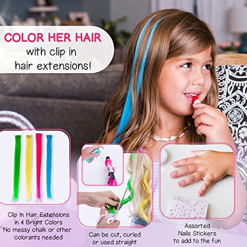 Pretend Play Makeup Kit for Little Girls with Unicorn Purse: Fake (Not Real) Make up Toy Set for Toddlers and Kids - includes Hair and Nails Accessories, Baby Girl Toys Princess Toddler Gift Set