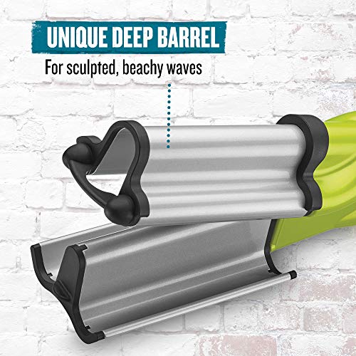 Bed Head Wave Artist Deep Waver | Combat Frizz, Get Long Lasting Results, & Add Massive Shine for Beachy Waves | With Tourmaline Ceramic Technology (Green)