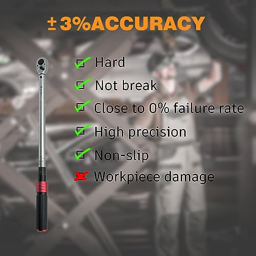 SuZhi 1/2-Inch Drive Click Torque Wrench Set 10-160FT-LB/13.6-217.1Nm, Garage Car & Motorcycle, Spark Plug, Wheel, Oil change.