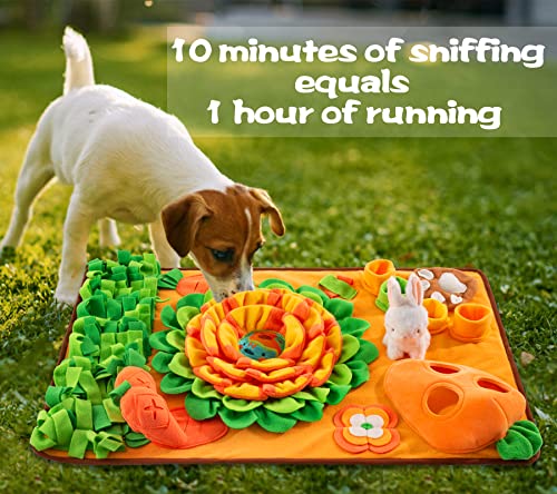 ZMUBB Pet Snuffle Mat for Dogs Sniff Mat Nosework Feeding Mat Slow Feeder Interactive Dog Puzzle Toys for Training and Stress Relief Encourages Natural Foraging Skills (29.5''x18.9'')