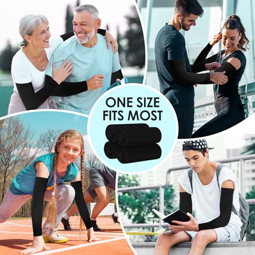 RHsia 4 Pairs UV Sun Protection Arm Sleeves for Men Women, Compression Cooling Sun Sleeves - Sports - Workouts - Tattoo Cover Up - UPF 50