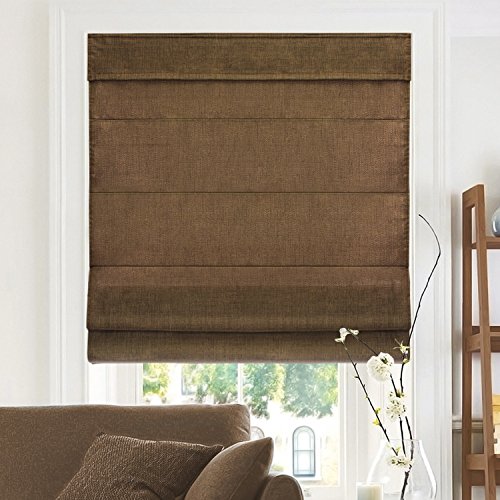 CHICOLOGY Roman Shades for Windows, Roman Window Shades, Roman Shades, Window Treatments, Window Shades for Home, Window Shade, Ridgewood Dark Elm (Privacy & Light Filtering), 34" W X 72" H