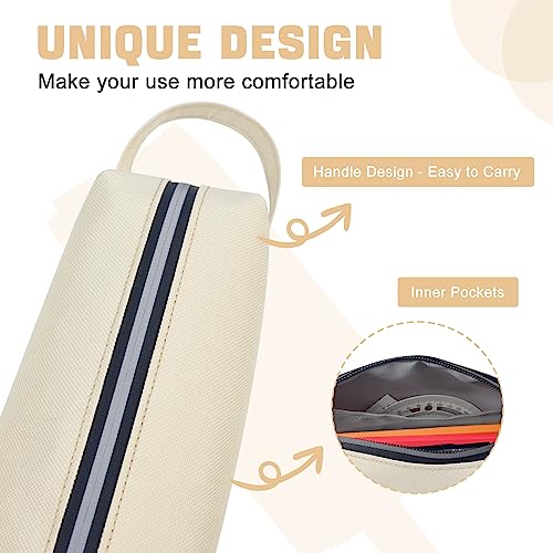 Fmeida Minimalist Pencil Case, Large Capacity Pencil Bag with Portable Handle, Waterproof Fabric and Zipper, Aesthetic and Spacious Pen Organizer for Office Staff and Professionals, Navy Blue