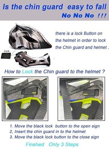 Natuway Toddler and Kids Full Face Helmet, Girl and Boy BMX Multi-Sport Detachable Mountain Dirty Bike Helmet Around 3-12 Years Head Circumference.