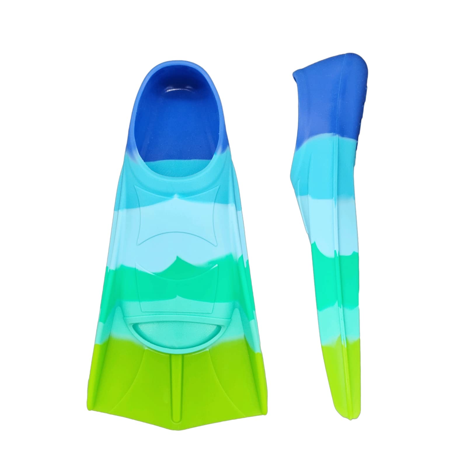 Gugmoy Kids Swim Fins,Comfortable Silicone Flippers for Swimming and Diving,Size Suitable Beginners Kids Girls Boys Adults (Small, Colorful-B)