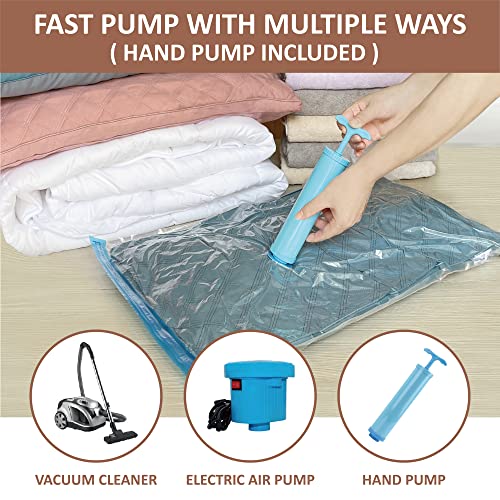 Vacuum Storage Bags, 10 Small Space Saver Bags Vacuum Seal/Sealer Bags with Pump for Clothes, Comforters, Blankets, Bedding