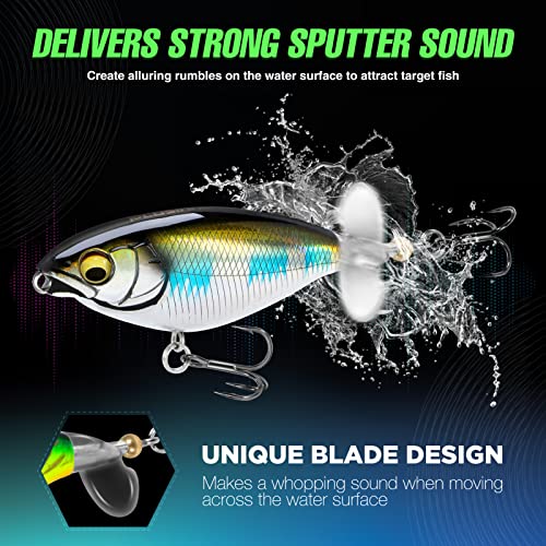Fishing Lure Set Bass with Topwater Floating Rotating Tail Artificial Hard Bait Fishing Lures with Box/Swimbaits Slow Sinking Hard Lure Fishing Tackle Kits Lifelike…