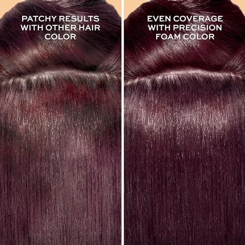 John Frieda Brown Permanent Precision Hair color Foam Hair Dye, Deep Cherry Brown Hair Color, 3VR Deep Cherry Brown Foam Hair Color, 1 Application