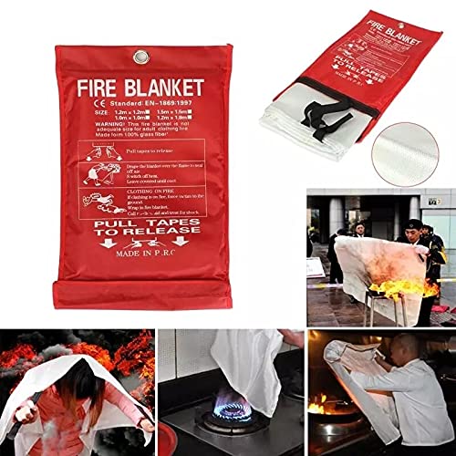 ISOP Fire Blanket Large 70 * 78 Inches – Fibreglass Fire Retardant Blanket – A-Grade Survival Blanket – Fire Suppressant Blanket – First Aid – Rescue Blanket for Home - Emergency Blanket