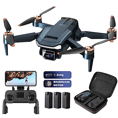 Super Enduring Brushless Motor Drone with 84 Mins Super Long Flight Time, Drone with 2K HD Camera for Beginners, CHUBORY A77 WiFi FPV Quadcopter, Follow Me, Auto Hover, Carrying Case, 3 Batteries