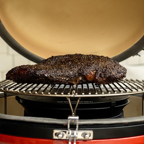 Kamado Joe SlōRoller Hyperbolic Smoke Chamber Accessory Insert with Stainless Steel Rack for Big Joe 24-inch Charcoal Grill and Smokers in Black, Model BJ-HYPER