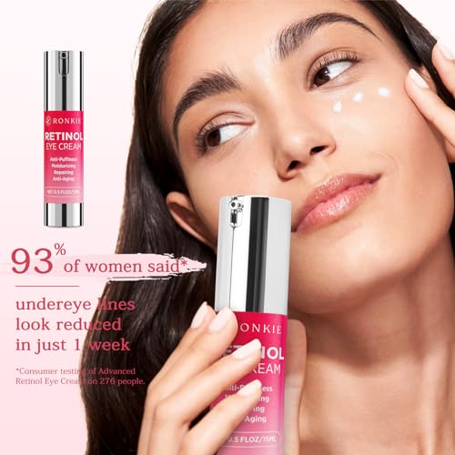 Retinol Eye Cream for Dark Circles: Anti-Wrinkle Eye Cream with Hyaluronic Acid - Reduce Under Eye Bags