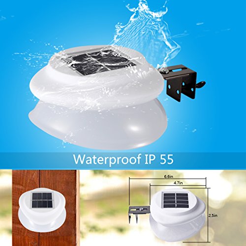MOLEBIT Solar Gutter Lights Outdoor, 9 LED, Super Bright, Waterproof, Wireless Security for Garden, Wall, Yard, Deck