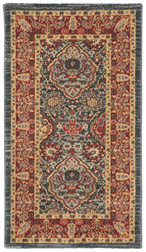 SAFAVIEH Mahal Collection Runner Rug - 2'2" x 22', Navy & Red, Traditional Oriental Design, Non-Shedding & Easy Care, Ideal for High Traffic Areas in Living Room, Bedroom (MAH655C)