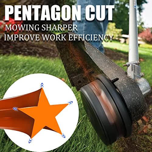 COSY GARDEN TOOLS String Trimmer Line, Commercial Grade Orange Pentagon Weed Eater String, Premium Nylon Universal 0.080" Diameter x 1LB, by 525 Foot
