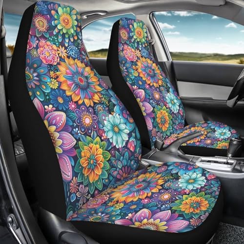 ELEQIN Boho Hummingbird Car Seat Cover Front Seat Protector Automotive Vehicle Seat Cover for Car Interior, Universal Fit Car SUV Van Truck