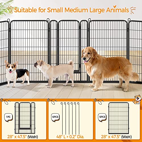 Yaheetech Dog Pen, 2 Panels 32 inch Height Pet Playpen for Puppy/Cat/Rabbit/Small Animals Heavy Duty Metal Exercise Barrier Dog Fence Accessories for Camping Garden Yard Black