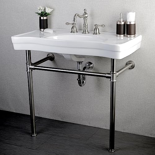 Kingston Brass KS1977AL 8 in. Widespread Bathroom Faucet, Brushed Brass, 7-9/16 Inch in Spout Reach