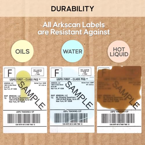 Arkscan SL500 4x6" Fanfold Shipping Label (500 pages per stack) for Arkscan 2054N, 3044C, 2054A, 2054K & Zebra compatible printers, Direct Thermal, White