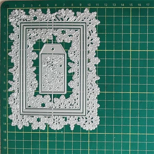 FAWENUCY Scrapbooking Die-Cuts, Christmas Metal Cutting Dies for Card Making, Paper Craft Punch Template, Background Embossing Stencils, DIY Album Décor (Home-10.1x3.9cm)