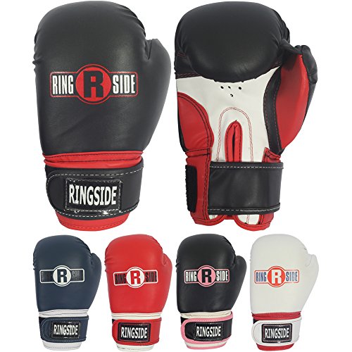 Ringside Pro Style Boxing Training Kickboxing Muay Thai Sparring Gloves, Youth, Black/Pink