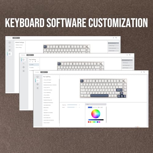 EPOMAKER P75 Wireless Aluminum Mechanical Keyboard, Bluetooth 5.0/2.4GHz/USB-C Hot Swappable Custom Keyboard, Gasket Structure Creamy Keyboard for PC/Tablet/PS/Xbox (Black, Wisteria Tactile Switch)