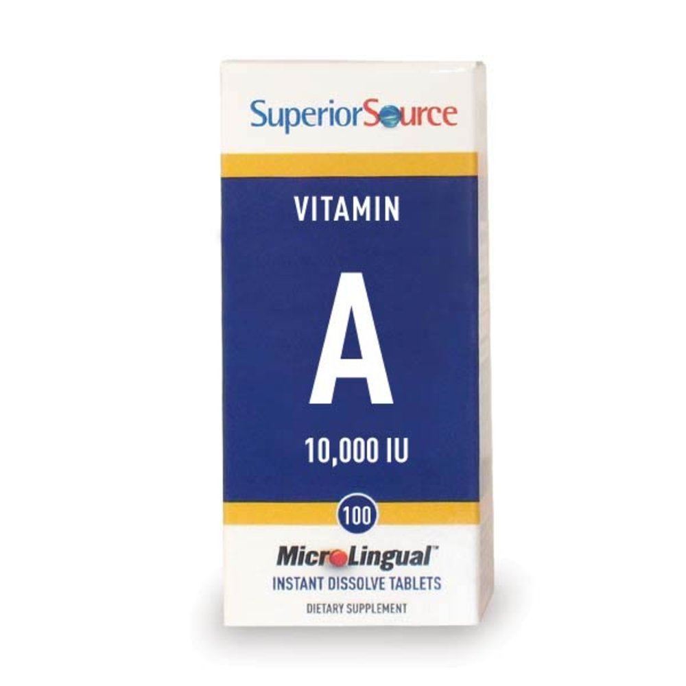 Superior Source Vitamin A 10,000 IU, Under The Tongue Quick Dissolve MicroLingual Tablets, 60 Ct, Supports Healthy Vision & Immune System, Healthy Reproduction and Growth, Non-GMO