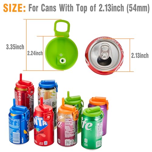 Dipesi 4-pack 4 Color Soda Can Lids,Silicone Straws Soda Can Covers,Can Covers For Soda,BPA-Free Reusable For Fits Standard For Canned Beverage, Beer,Juice,Seltzer(Colour mixture)