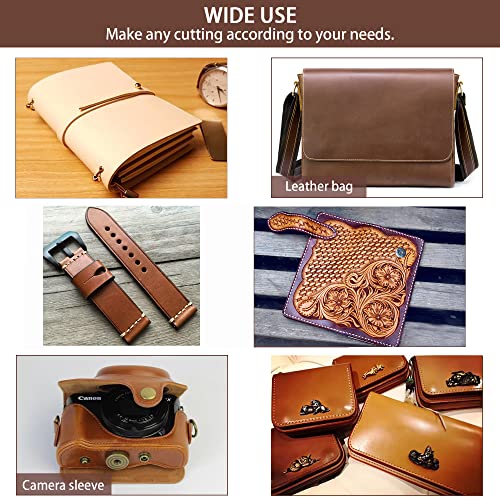 Genuine Leather Sheets Tooling Leather Full Grain Leather 3.6mm-4.0mm (9-10oz) Thick Cowhide Leather Pieces Square for Crafts Heavy Weight (Sienna, 12"x24“)