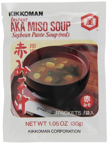 Kikkoman Miso Soup Aka Instant, 1.05-Ounce Units (Pack of 12)