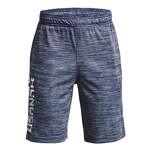 Under Armour boys Prototype 2.0 Wordmark Shorts, (411) Midnight Navy Light Heather / / White, Small