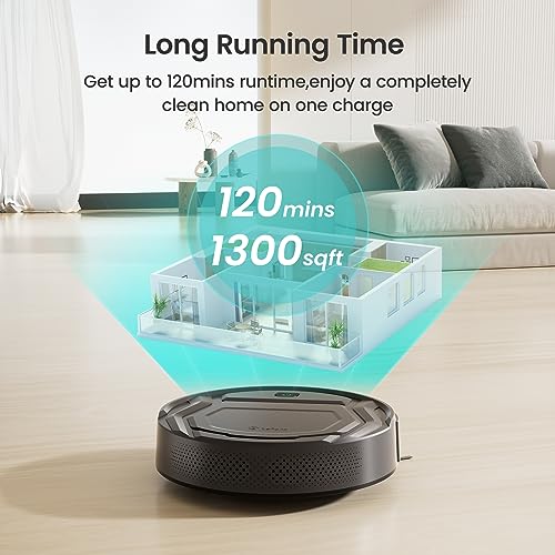 Lefant Robot Vacuum Cleaner Slim Quiet,2200Pa Powerful Suction,120 Mins Runtime,6 Cleaning Modes,Wi-Fi/App/Alexa,Self-Charging Pet Hair Robotic Vacuum Ideal for Hard Floor,Low-Pile Carpet,M210 Pro