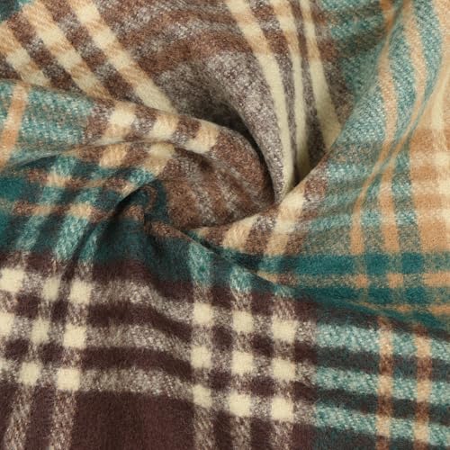 TZ Promise Herringbone Houndstooth Checked Pattern Cashmere Feel Classic Soft Luxurious Winter Scarf For Men Women (Herringbone Beige)