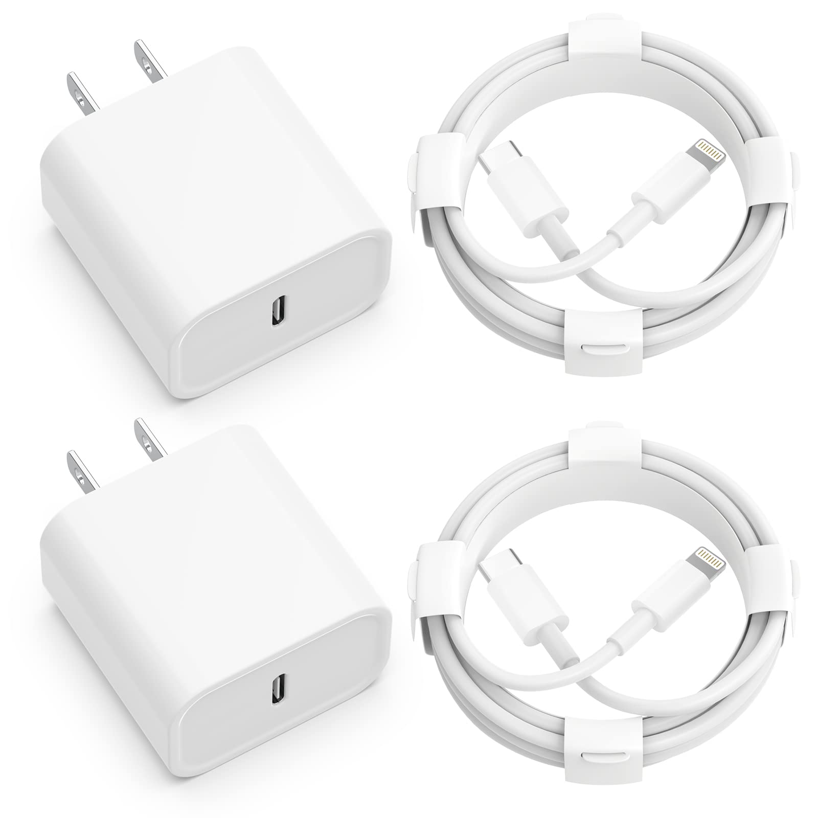 USB C Charger for iPhone Charger Fast Charging 2Pack 20W PD Type C Wall Fast Charger Adapter with 6FT USB C to Lightning Cable for iPhone 14Pro Max/13 Pro Max/12 Pro/11 Pro/XR/XS Max/X/8/SE