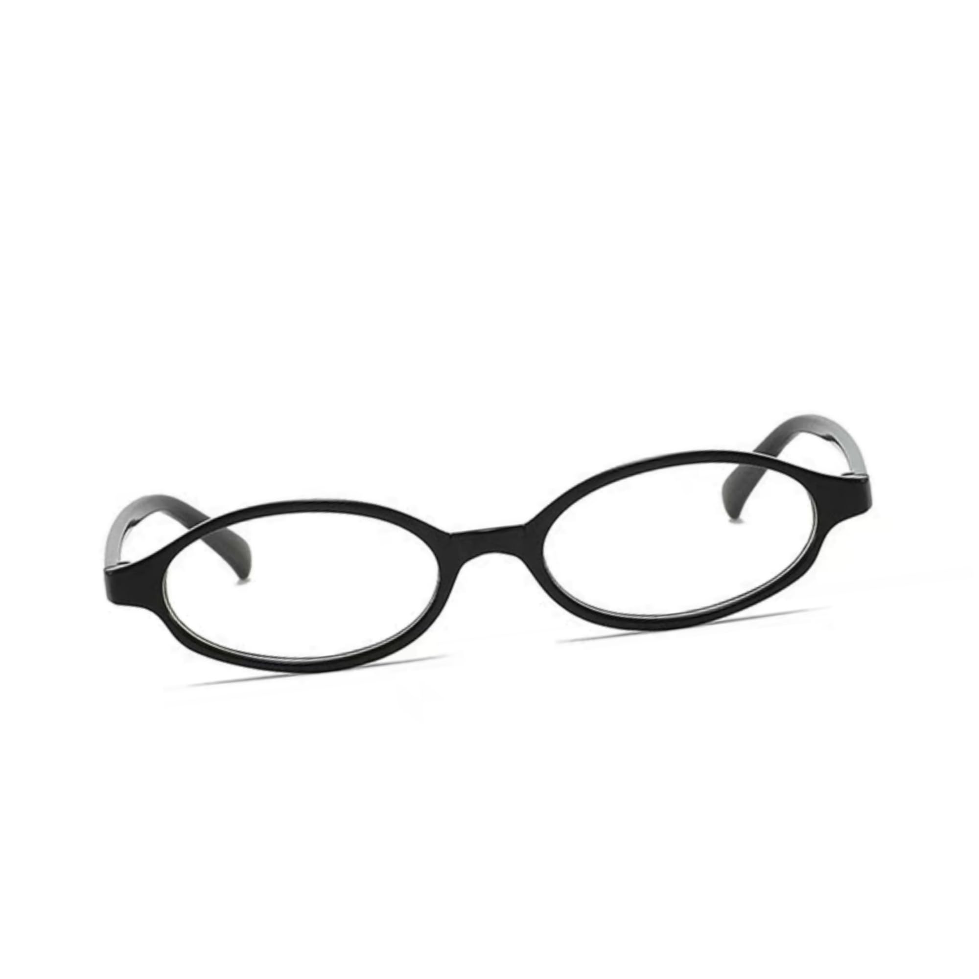 BOBUXLIIN Oval Fake Glasses Fashion Non Prescription Clear Glasses for Women Y2k Frame Trendy Accessories