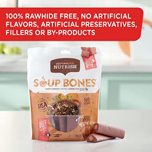 Rachael Ray Nutrish Soup Bones Dog Treats, Beef & Barley Flavor, 6 Bones