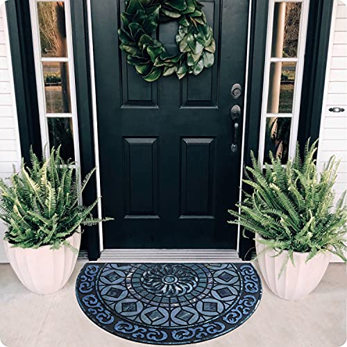 ubdyo Warm Stylish Front Door Mat - Low Pile Front Door Mat Outside Entrance - Muddy Dirt Trapping Welcome Matt Outdoor - Rubber Backing Anti Slip Indoor Doormat Entrance - Large 23" 'x 36"