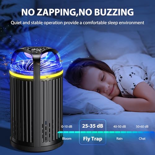 Fruit Fly Traps for Indoors, Smart Pro Indoor Insect Traps for Fruit Flies, Moths, Fungus Gnats, Mosquitos, Efficient Pest Control with Temperature & Humidity Sensor, One-Click Start with Memory Mode