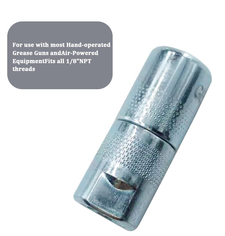 Follde Grease Gun Coupler & Grease Gun Tip, Fits All 1/8" NPT Threads, 4500 PSI (Set of 4)