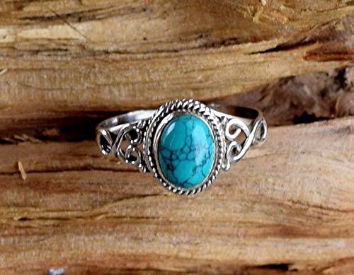 Turquoise Stone Ring 925 Sterling Silver Statement Ring For Women Handmade Rings Gemstone Christmas Promise Ring Size US 11 Gift For Her