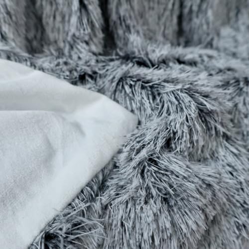 Luxurious Shaggy Throw Blanket, Faux Fur Furry Fuzzy Blanket, Long Pile Plush, Soft Fluffy Texture for Couch, Bed, Living Room Decor(63x79 Inches,Khaki)