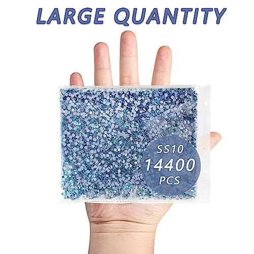 Beadsland Hotfix Rhinestones Bulk, 14400pcs Hyacinth Hot Fix Rhinestones for Crafts Clothes DIY Decoration, Hyacinth/Orange, SS6, 1.9-2.1mm