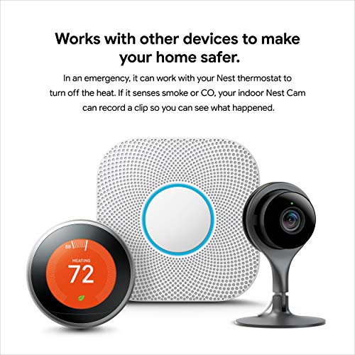 Google Nest Protect - Smoke Alarm - Smoke Detector and Carbon Monoxide Detector - Battery Operated , White - S3000BWES