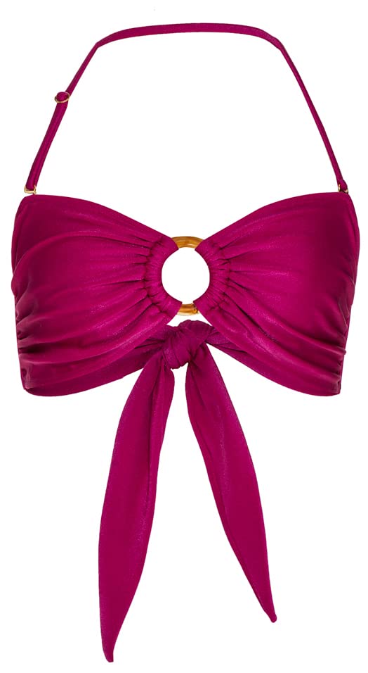 PatBO, Bandeau Bikini Top, S, Magenta