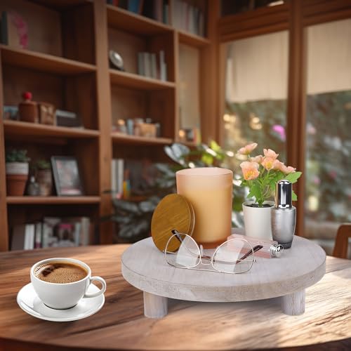 JKLIND 3PCS Wooden Display Riser for Display,Round Display Stand,Wood Riser Pedestal Stand for Home Decor and Organizer(Black,8/6/5'')
