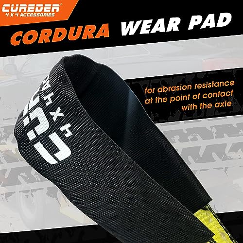 cureder Cureder Car Tie Down Straps for Trailers with Heavy Duty Chain Anchors (4 PK) - 2 Inch x 10 Feet - 3,300 lbs Safe Working Load, Wheel Straps for Hauling Cars,Tire Straps for a Car Trailer