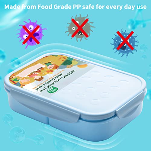 MISS BIG® Bento Box,Bento Box for Kids,Lunch Box Kids,Ideal Leakproof Kids Lunch Box,Lunch Containers No BPAs and Chemical Dyes,M/W,D/W & Fridge Safe(1150ml Blue)