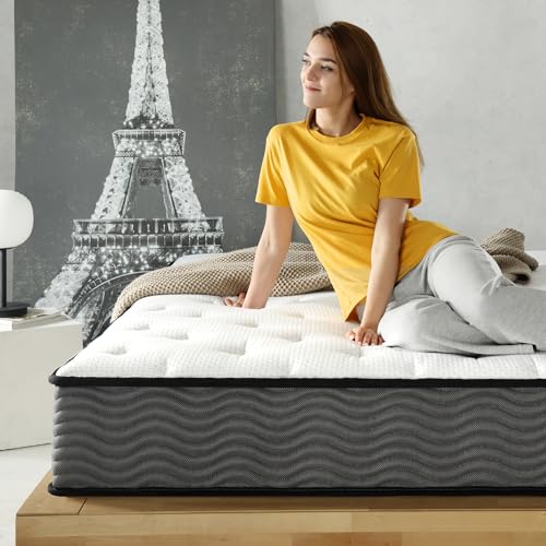 ZINUS 12 Inch True Support Hybrid Mattress [New Version], Queen, Fiberglass Free, Medium Feel, Motion Isolation, Certified Safe Foams & Fabric, Mattress in A Box