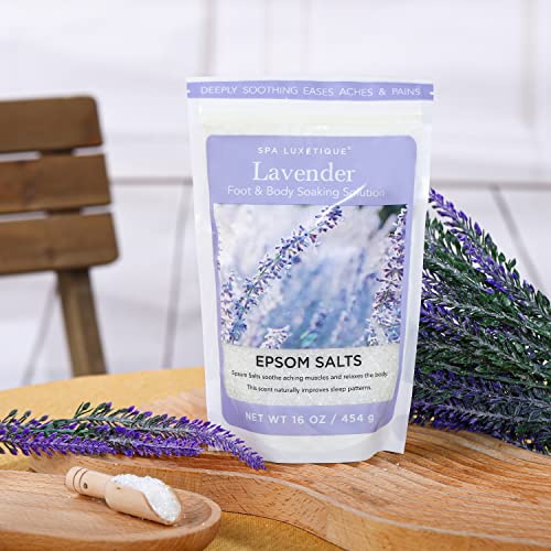 Epsom Salts for Soaking, Spa Luxetique Bath Salts for Women Gifts Set with Lavender, Vanilla and Coconut Scent Bath Set with Tea Tree Oil Gifts for Mom Mother's Day Gifts